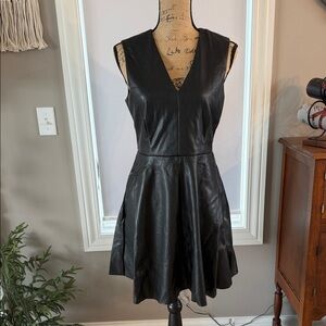 🆕 Steve Madden Sleek Black “Leather” Sleeveless Mini Dress Size M Medium